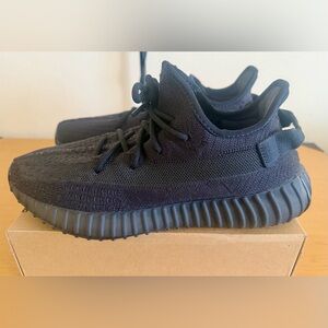 Yeezy Midnight Black Knit Sneakers, size 10.